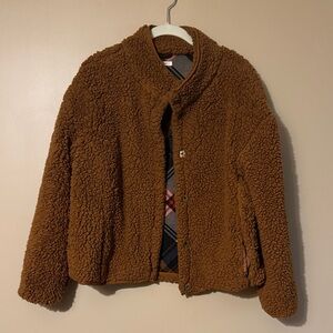 Maurices Brown Plaid Sherpa Jacket